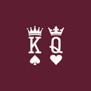 Vinyl Wall Art Decal - King and Queen - 6" x 5.7" - Modern Card Deck Design Sticker For Bedroom Mirror Make Up Notebooks Laptops Mugs Thermos Car Bumpers Windows Decor 1