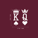 Vinyl Wall Art Decal - King and Queen - 6" x 5.7" - Modern Card Deck Design Sticker For Bedroom Mirror Make Up Notebooks Laptops Mugs Thermos Car Bumpers Windows Decor 4