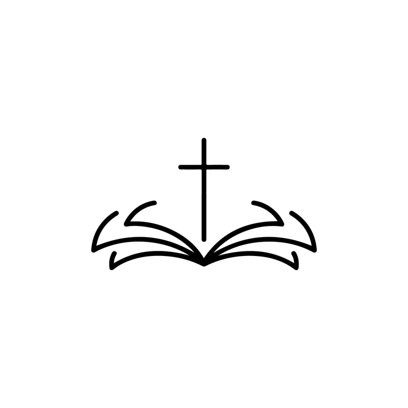 Vinyl Wall Art Decal - Bible Cross - 17" x 29" - Modern Inspirational Spiritual Figure Sticker For Home Office Church Window Living Room Bedroom Decor 1
