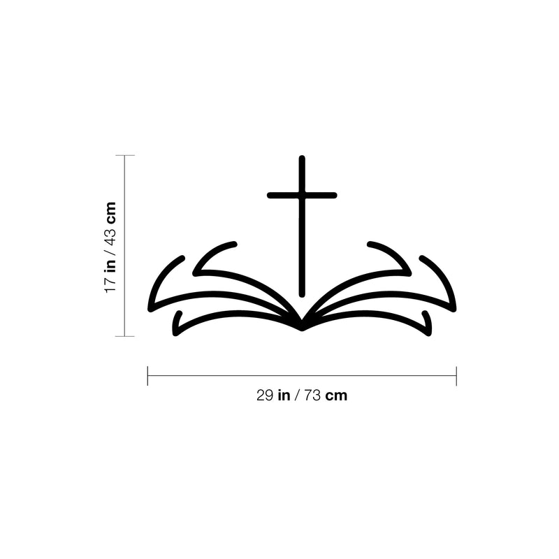 Vinyl Wall Art Decal - Bible Cross - 17" x 29" - Modern Inspirational Spiritual Figure Sticker For Home Office Church Window Living Room Bedroom Decor 4