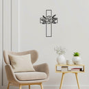 Vinyl Wall Art Decal - Cross Flowers - 17" x 11" - Modern Spiritual Christianity Religion Inspiring Design Sticker For Home Bedroom Living Room Family Room Coffee Shop Church Decor 2