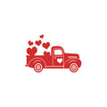 Vinyl Wall Art Decal - Valentines Truck Hearts -17" x 25" - Modern Fun Inspirational Lovely Valentine's Design Sticker For Home Couples Bedroom Living Room Office School Coffee Shop Decor 1