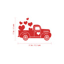 Vinyl Wall Art Decal - Valentines Truck Hearts -17" x 25" - Modern Fun Inspirational Lovely Valentine's Design Sticker For Home Couples Bedroom Living Room Office School Coffee Shop Decor 4