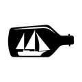 Vinyl Wall Art Decal - Boat In A Bottle - Trendy Fun Minimalist Design Quote Sticker For Home Bedroom Closet Living Room School Classroom Office Coffee Shop Decor 1