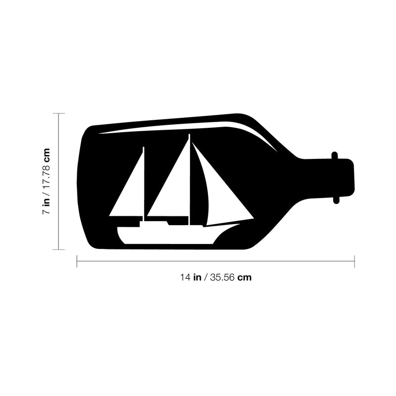 Vinyl Wall Art Decal - Boat In A Bottle - 7" x 14" - Trendy Fun Minimalist Design Quote Sticker For Home Bedroom Closet Living Room School Classroom Office Coffee Shop Decor 4