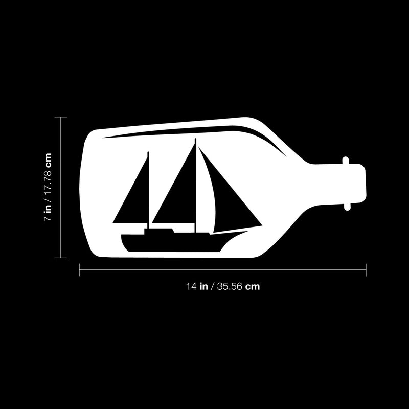 Vinyl Wall Art Decal - Boat In A Bottle - 7" x 14" - Trendy Fun Minimalist Design Quote Sticker For Home Bedroom Closet Living Room School Classroom Office Coffee Shop Decor 4