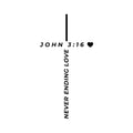 Vinyl Wall Art Decal - Never Ending Love John 3:16 - 23. Modern Inspirational Spiritual Figure Sticker For Home Office Church Window Living Room Bedroom Decor 1