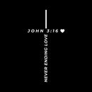 Vinyl Wall Art Decal - Never Ending Love John 3:16 - 23.5" x 12" - Modern Inspirational Spiritual Bible Verse Sticker For Home Bedroom Closet Living Room Church Decor 1