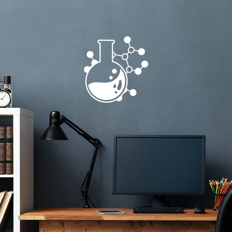 Vinyl Wall Art Decal - Chemical Atom - 17" x 16.5" - Modern Motivational Cute Science Sticker For Children Home Office Nursery Bedroom School Classroom Educational Kids Room Decor 2