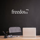 Vinyl Wall Art Decal - Freedom - 5" x 20" - Modern Inspirational Fun Good Vibes Quote Bird Silhouette Design Sticker For Home Bedroom Closet Living Room Office Coffee Shop Decor 2