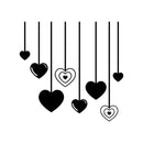 Vinyl Wall Art Decal - Falling Hearts - 16.5" x 16.5" - Modern Inspirational Quote Sticker For Couples Home Office Boyfriend Girlfriend Bedroom Valentine's Day Decor 1