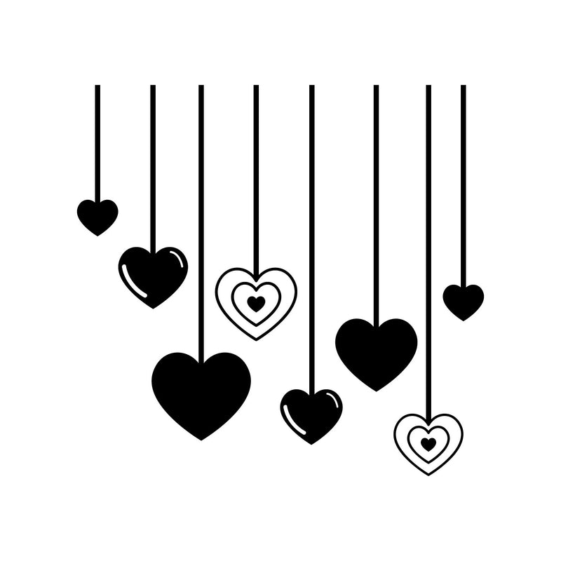 Vinyl Wall Art Decal - Falling Hearts - 16.5" x 16.5" - Modern Inspirational Quote Sticker For Couples Home Office Boyfriend Girlfriend Bedroom Valentine's Day Decor 1