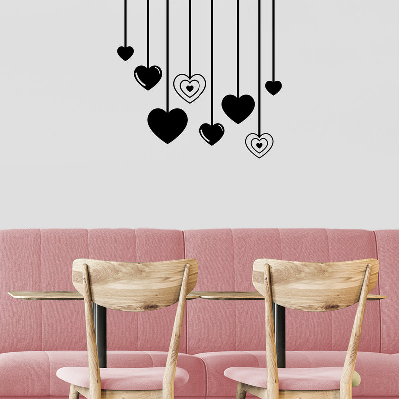 Vinyl Wall Art Decal - Falling Hearts - 16.5" x 16.5" - Modern Inspirational Quote Sticker For Couples Home Office Boyfriend Girlfriend Bedroom Valentine's Day Decor 3