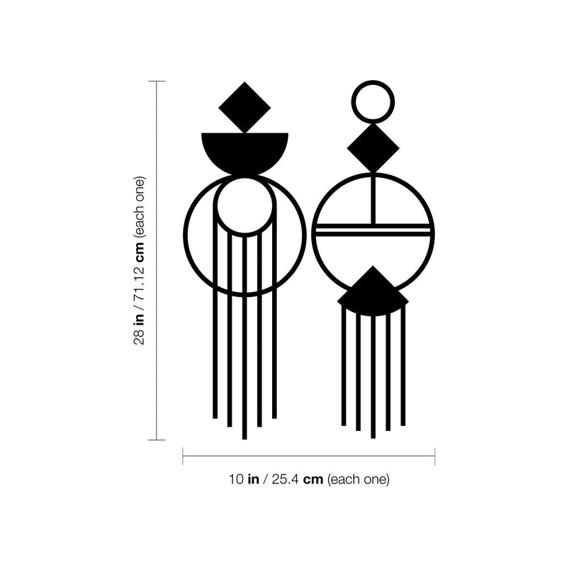 Vinyl Wall Art Decal - Geometric Abstract - 28" x 10" - Modern Minimal Figure Geometric Sticker For Home Office Bedroom Living Room Window Coffee Shop Decor 4