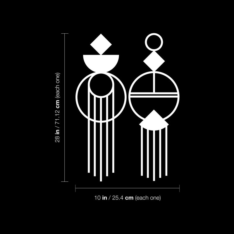 Vinyl Wall Art Decal - Geometric Abstract - 28" x 10" - Modern Minimal Figure Geometric Sticker For Home Office Bedroom Living Room Window Coffee Shop Decor 4