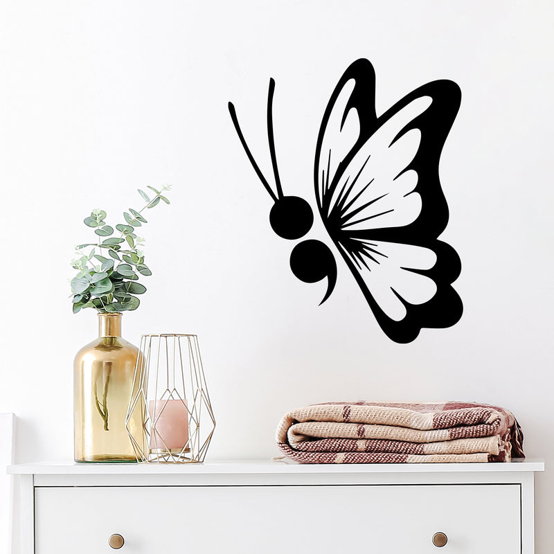 Vinyl Wall Art Decal - Dot Butterfly - 14.5" x 12" - Cute Minimal Geometric Animal Design Sticker For Girly Home Office Bedroom Boutique Beauty Salon Mirror Decor 2