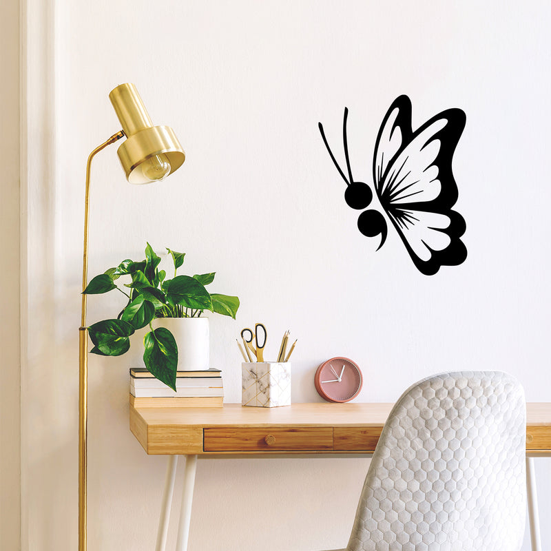 Vinyl Wall Art Decal - Dot Butterfly - 14. Cute Minimal Geometric Animal Design Sticker For Girly Home Office Bedroom Boutique Beauty Salon Mirror Decor 3