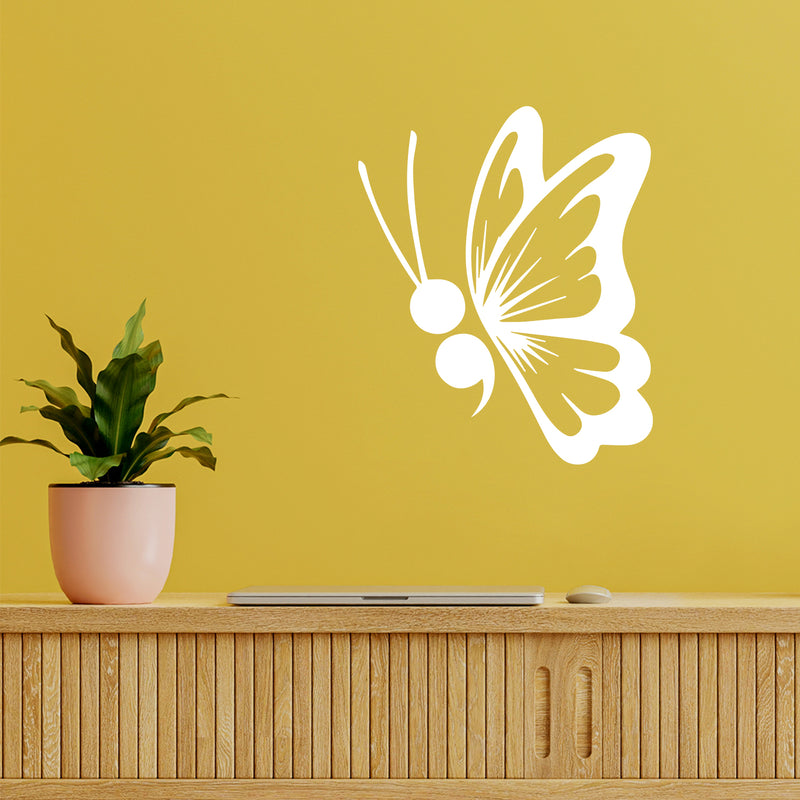 Vinyl Wall Art Decal - Dot Butterfly - 14.5" x 12" - Cute Minimal Geometric Animal Design Sticker For Girly Home Office Bedroom Boutique Beauty Salon Mirror Decor 2