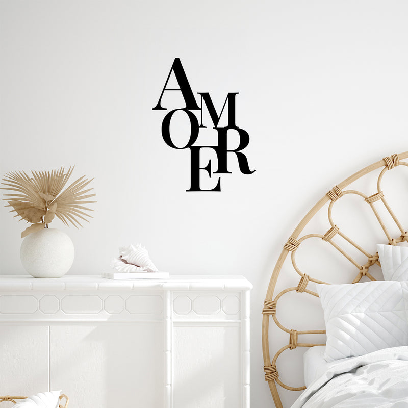 Vinyl Wall Art Decal - Amore -- Modern Cute Fun Inspirational Lovely Valentine's Design Sticker For Home Couples Bedroom Living Room Office School Coffee Shop Decor 3