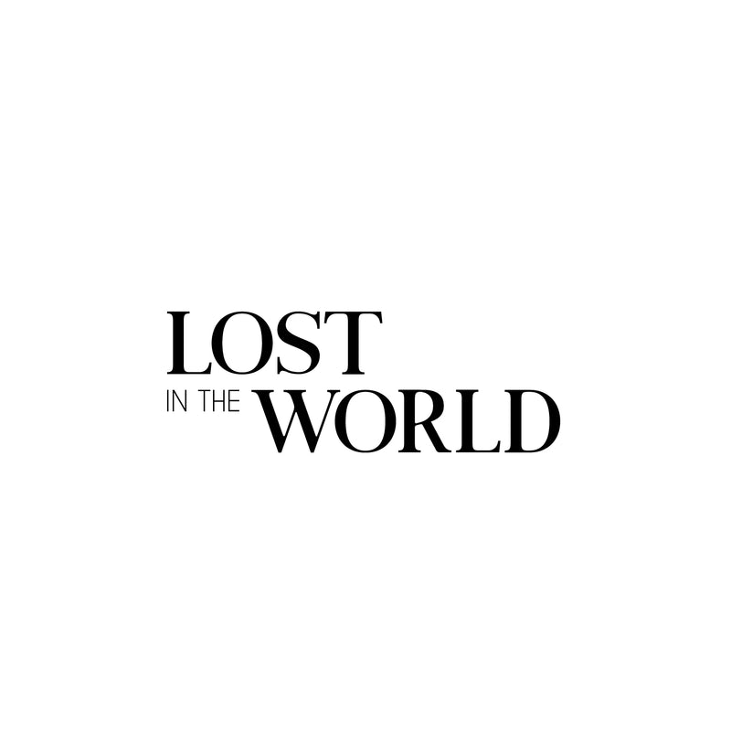 Vinyl Wall Art Decal - Lost In The World - 9" x 25" - Trendy Fun Motivational Optimistic Vibes Quote Sticker For Home Bedroom Living Room Office Coffee Shop Storefront Decor 1