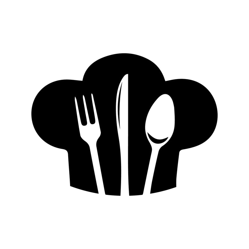 Vinyl Wall Art Decal - Fork; Knife And Spoon - 11" x 14" - Modern Inspirational Kitchen Utensils Shape Sticker For Home Bedroom Family Room Dining Room Restaurant Decor 1