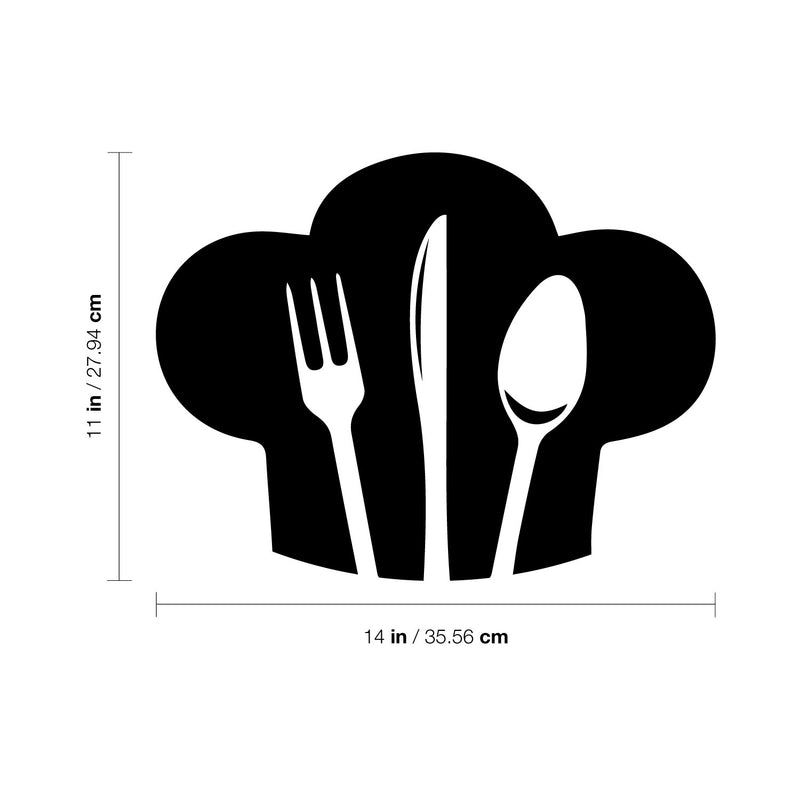 Vinyl Wall Art Decal - Fork; Knife And Spoon - 11" x 14" - Modern Inspirational Kitchen Utensils Shape Sticker For Home Bedroom Family Room Dining Room Restaurant Decor 4