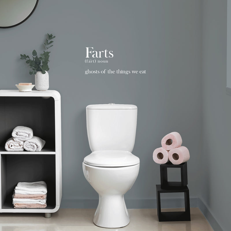 Vinyl Wall Art Decal - Farts. Ghost Of The Things We Eat - 11" x 25" - Trendy Funny Sarcastic Joke Quote Sticker For Home Bathroom Office Restaurant School Coffee Shop Restrooms Decor 3