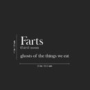 Vinyl Wall Art Decal - Farts. Ghost Of The Things We Eat - 11" x 25" - Trendy Funny Sarcastic Joke Quote Sticker For Home Bathroom Office Restaurant School Coffee Shop Restrooms Decor 4