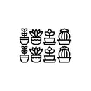 Vinyl Wall Art Decal - Line Plants - 16. Trendy Inspirational Quote Succulents Design Sticker For Home Office Bedroom Living Room Indoor Garden Patio Decor 1