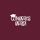 Vinyl Wall Art Decal - Congrats Grad - 17" x 30" - Modern Inspirational Educational Quote Sticker For Teacher Home School Prom Kids Room Work Office Classroom Decor 1