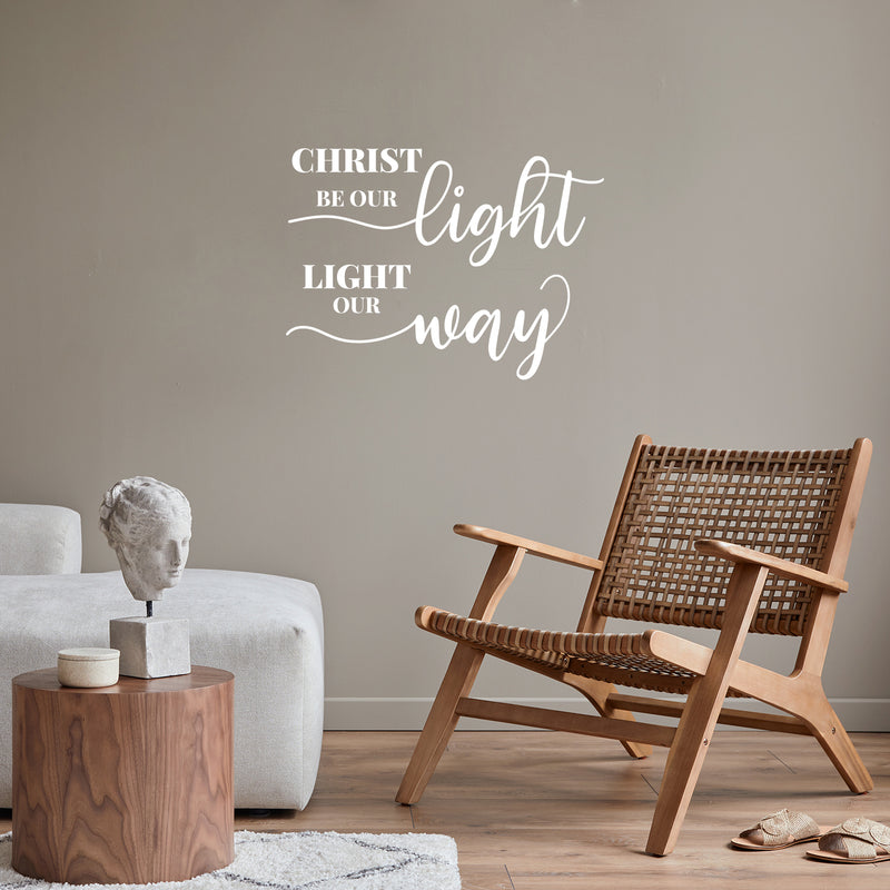 Vinyl Wall Art Decal - Christ Be Our Light Light Our Way - 11.5" x 17" - Modern Inspirational Spiritual Quote Sticker For Home Office Church Window Living Room Bedroom Decor 2