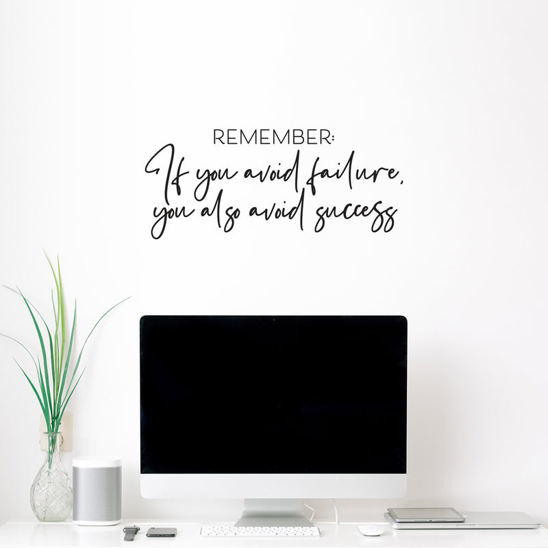 Vinyl Wall Art Decal - If You Avoid Failure You Also Avoid Success - 10. Trendy Motivating Positive Quote Sticker For Home Bedroom Classroom Office Gym Fitness Lifestyle Decor 2