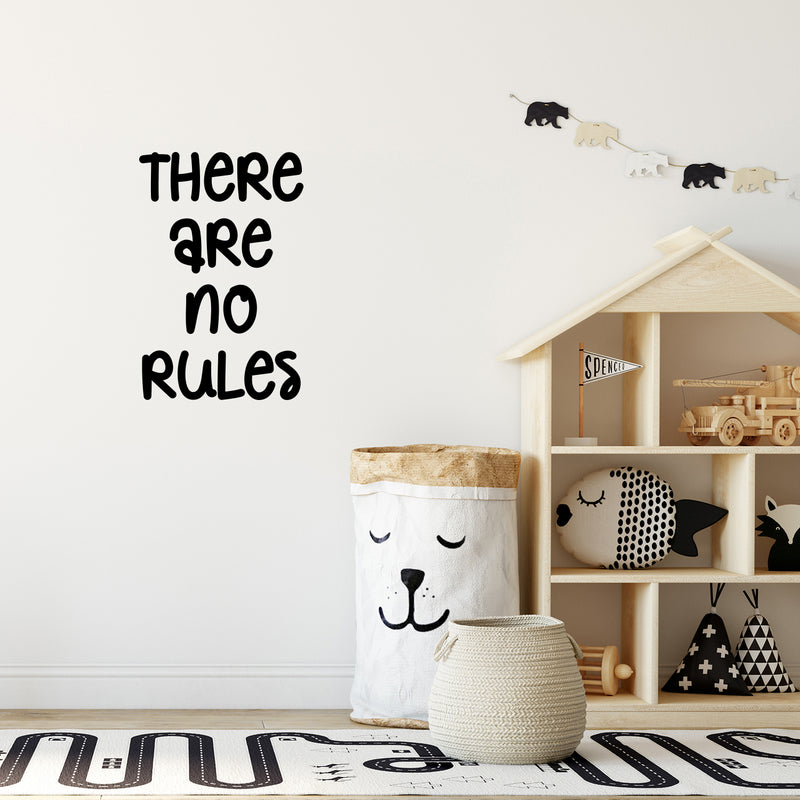 Vinyl Wall Art Decal - There Are No Rules - 25" x 16.5" - Trendy Lovely Funny Good Vibes Quote Sticker For Home Bedroom Kids Room Nursery Playroom Daycare Closet Boutique Beauty Saloon Decor 2