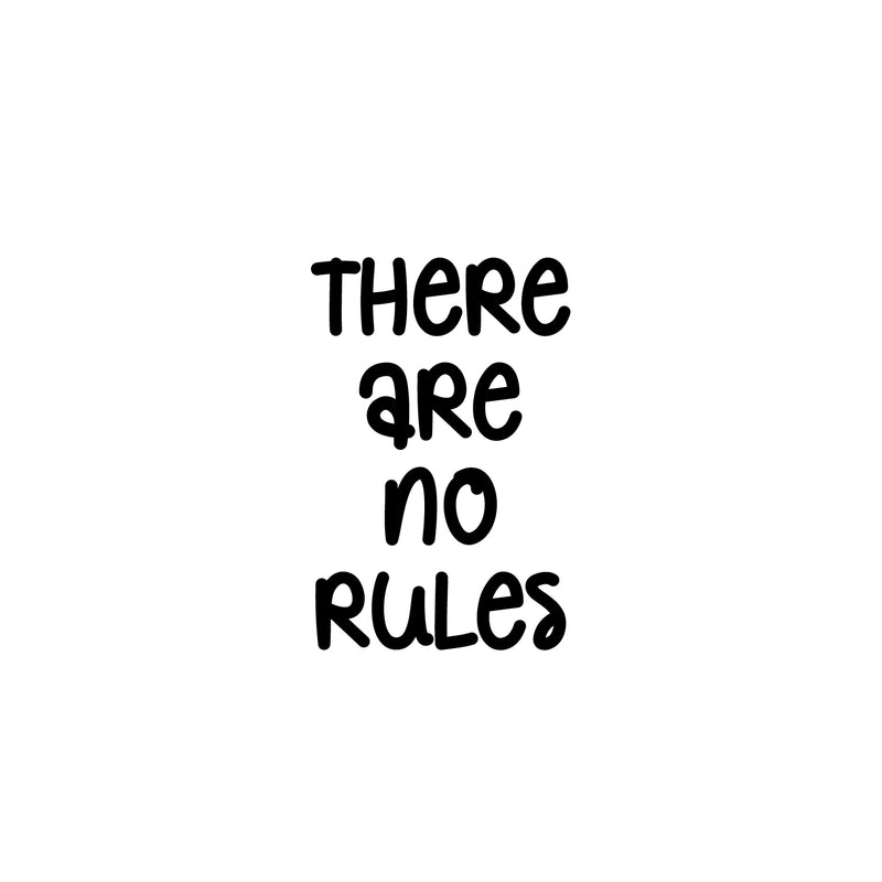 Vinyl Wall Art Decal - There Are No Rules - 25" x 16.5" - Trendy Lovely Funny Good Vibes Quote Sticker For Home Bedroom Kids Room Nursery Playroom Daycare Closet Boutique Beauty Saloon Decor 1