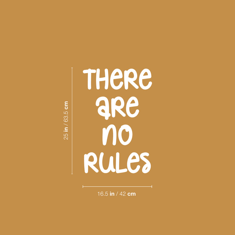 Vinyl Wall Art Decal - There Are No Rules - 25" x 16.5" - Trendy Lovely Funny Good Vibes Quote Sticker For Home Bedroom Kids Room Nursery Playroom Daycare Closet Boutique Beauty Saloon Decor 4