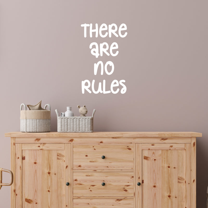 Vinyl Wall Art Decal - There Are No Rules - 25" x 16.5" - Trendy Lovely Funny Good Vibes Quote Sticker For Home Bedroom Kids Room Nursery Playroom Daycare Closet Boutique Beauty Saloon Decor 2