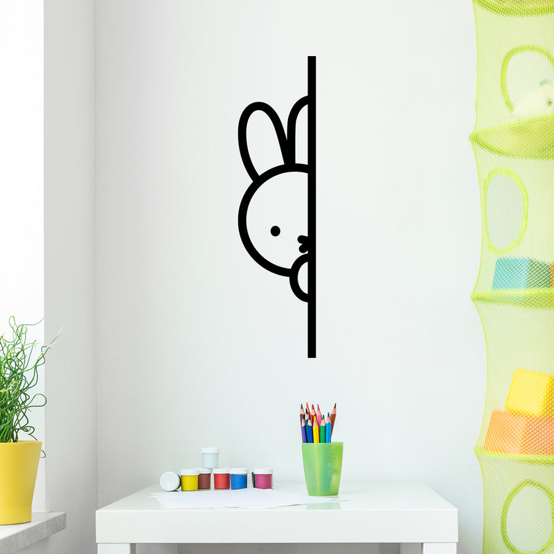 Vinyl Wall Art Decal - Hide Bunny - 27" x 7" - Trendy Inspirational Cute Animal Design Sticker For Children Bedroom Home Baby Nursery Daycare Kids Room Decor 3