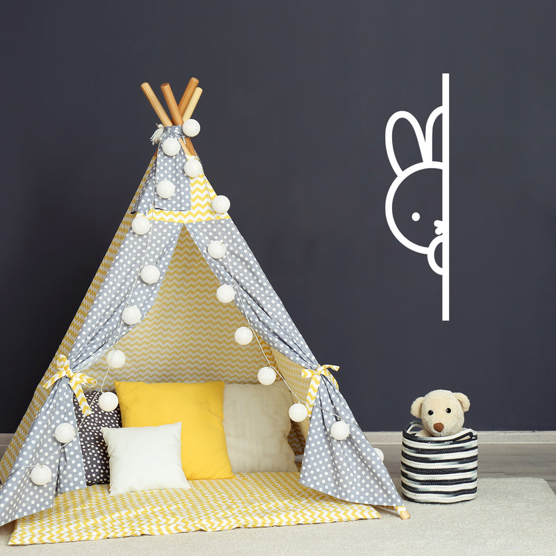 Vinyl Wall Art Decal - Hide Bunny - 27" x 7" - Trendy Inspirational Cute Animal Design Sticker For Children Bedroom Home Baby Nursery Daycare Kids Room Decor 3