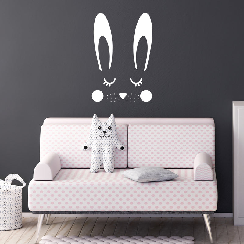 Vinyl Wall Art Decal - Soft Bunny - 22" x 15" - Trendy Inspirational Cute Animal Design Sticker For Children Bedroom Home Baby Nursery Daycare Kids Room Decor 2