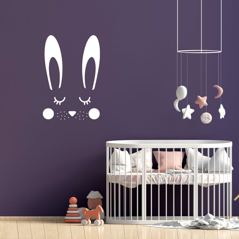 Vinyl Wall Art Decal - Soft Bunny - 22" x 15" - Trendy Inspirational Cute Animal Design Sticker For Children Bedroom Home Baby Nursery Daycare Kids Room Decor 3