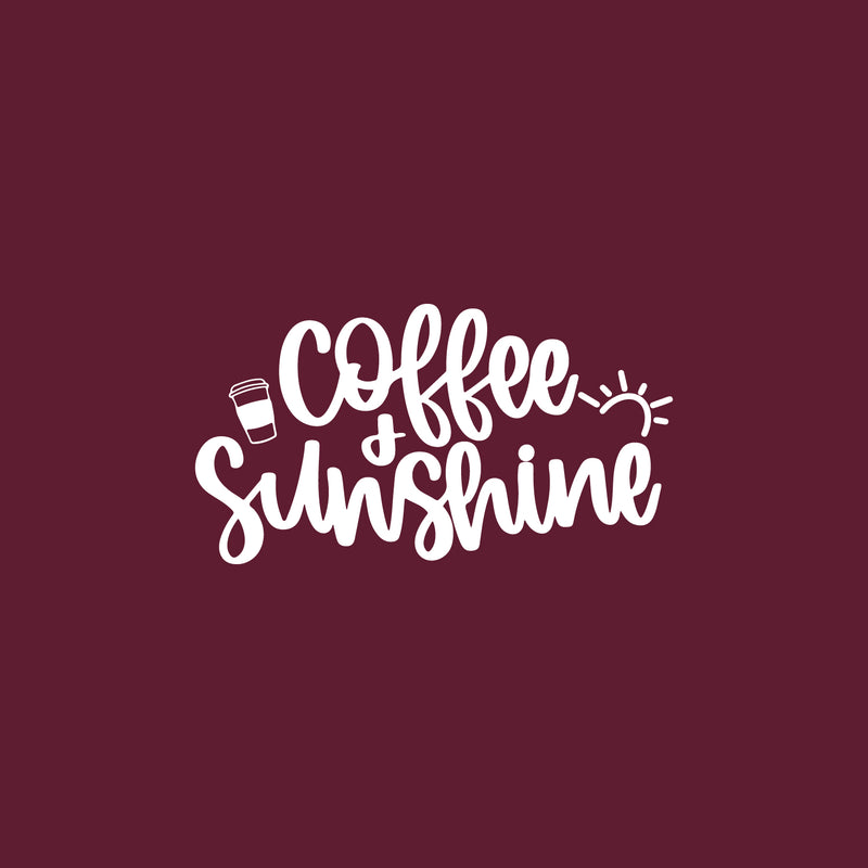 Vinyl Wall Art Decal - Coffee And Sunshine - 17" x 22" - Trendy Funny Caffeine Lovers Quote Sticker For Home Office Kitchenette Coffee Shop Storefront Decor 1