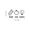 Vinyl Wall Art Decal - Teach Love Inspire - 9" x 17" - Modern Inspirational Educational Quote Sticker For Home School Kids Room Work Office Classroom Decor 4