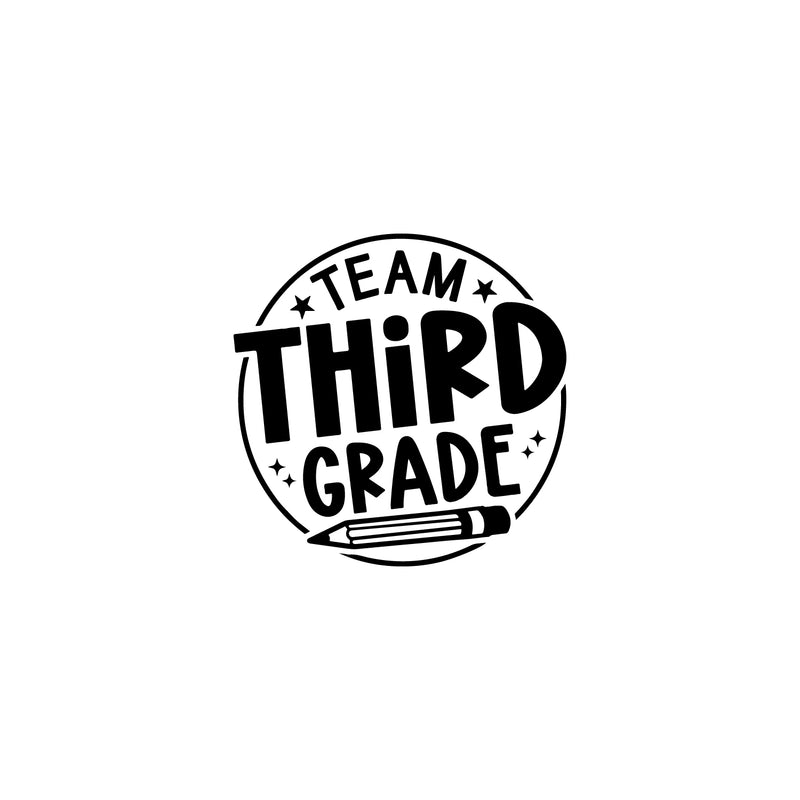 Vinyl Wall Art Decal - Team Third Grade - Modern Inspirational Educational Quote Sticker For Home School Kids Room Work Office Classroom Decor 1