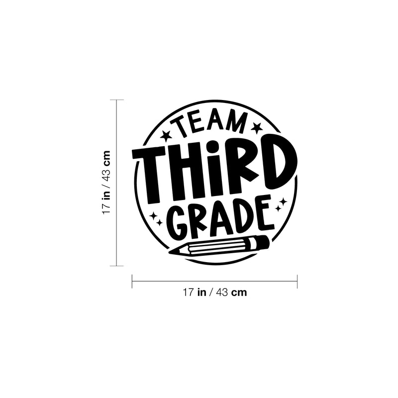 Vinyl Wall Art Decal - Team Third Grade - 17" x 17" - Modern Inspirational Educational Quote Sticker For Home School Kids Room Work Office Classroom Decor 4