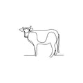 Vinyl Wall Art Decal - Cow Line - Modern Inspirational Minimalist Animal Design Sticker For Home Bedroom Family Room Dining Room Restaurant Kitchen Decor 1