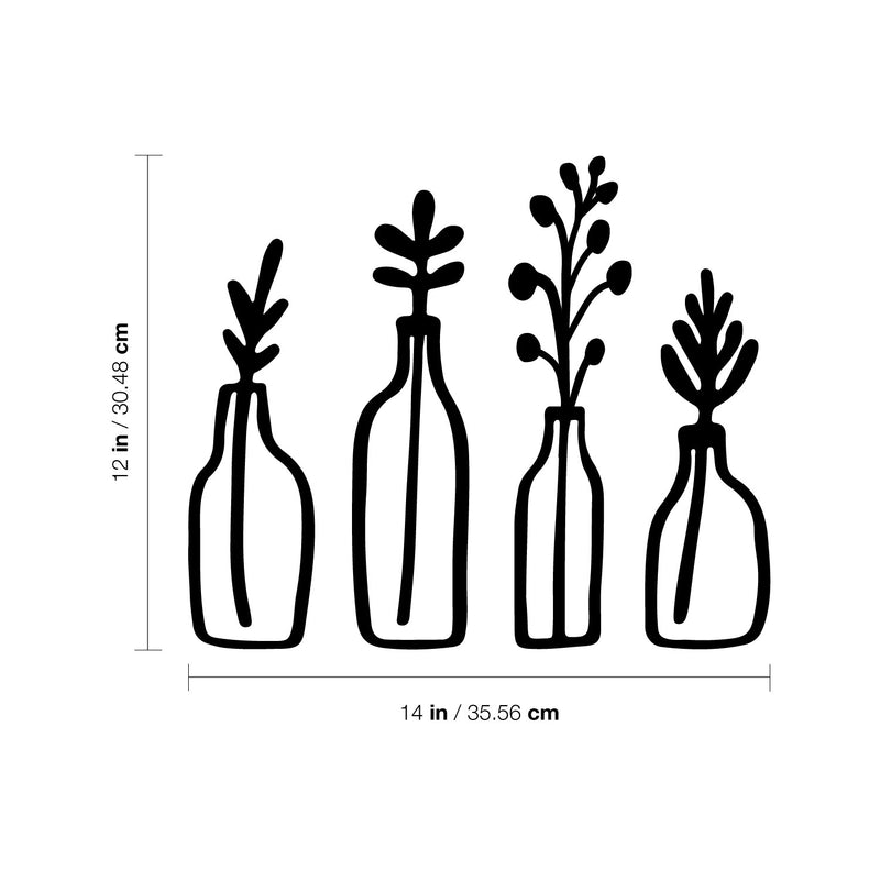 Vinyl Wall Art Decal - Glasses With Plants - 14" x 12" - Wild Plants Shapes Trendy Inspirational Sticker For Home Office Bedroom Living Room Wildflower Indoor Garden Patio Decor 4