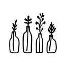 Vinyl Wall Art Decal - Glasses With Plants - 14" x 12" - Wild Plants Shapes Trendy Inspirational Sticker For Home Office Bedroom Living Room Wildflower Indoor Garden Patio Decor 1