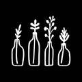 Vinyl Wall Art Decal - Glasses With Plants - 14" x 12" - Wild Plants Shapes Trendy Inspirational Sticker For Home Office Bedroom Living Room Wildflower Indoor Garden Patio Decor 1