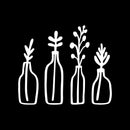 Vinyl Wall Art Decal - Glasses With Plants - 14" x 12" - Wild Plants Shapes Trendy Inspirational Sticker For Home Office Bedroom Living Room Wildflower Indoor Garden Patio Decor 1