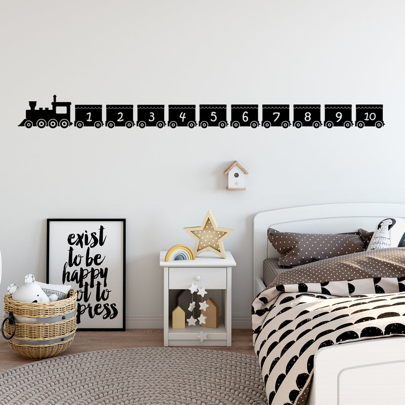 Vinyl Wall Art Decal - Train Numbers - 50" x 16" - Trendy Motivational Educational Back to School Design Sticker For Classroom Kids Room Home Kindergarten Funny Playroom Preschool Decor 3